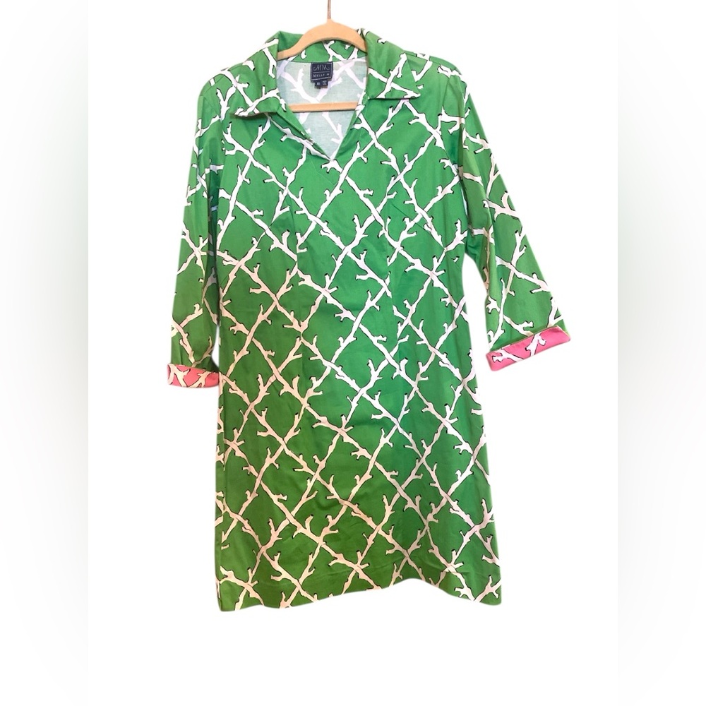 Melly M Green and Pink Knee Length Dress